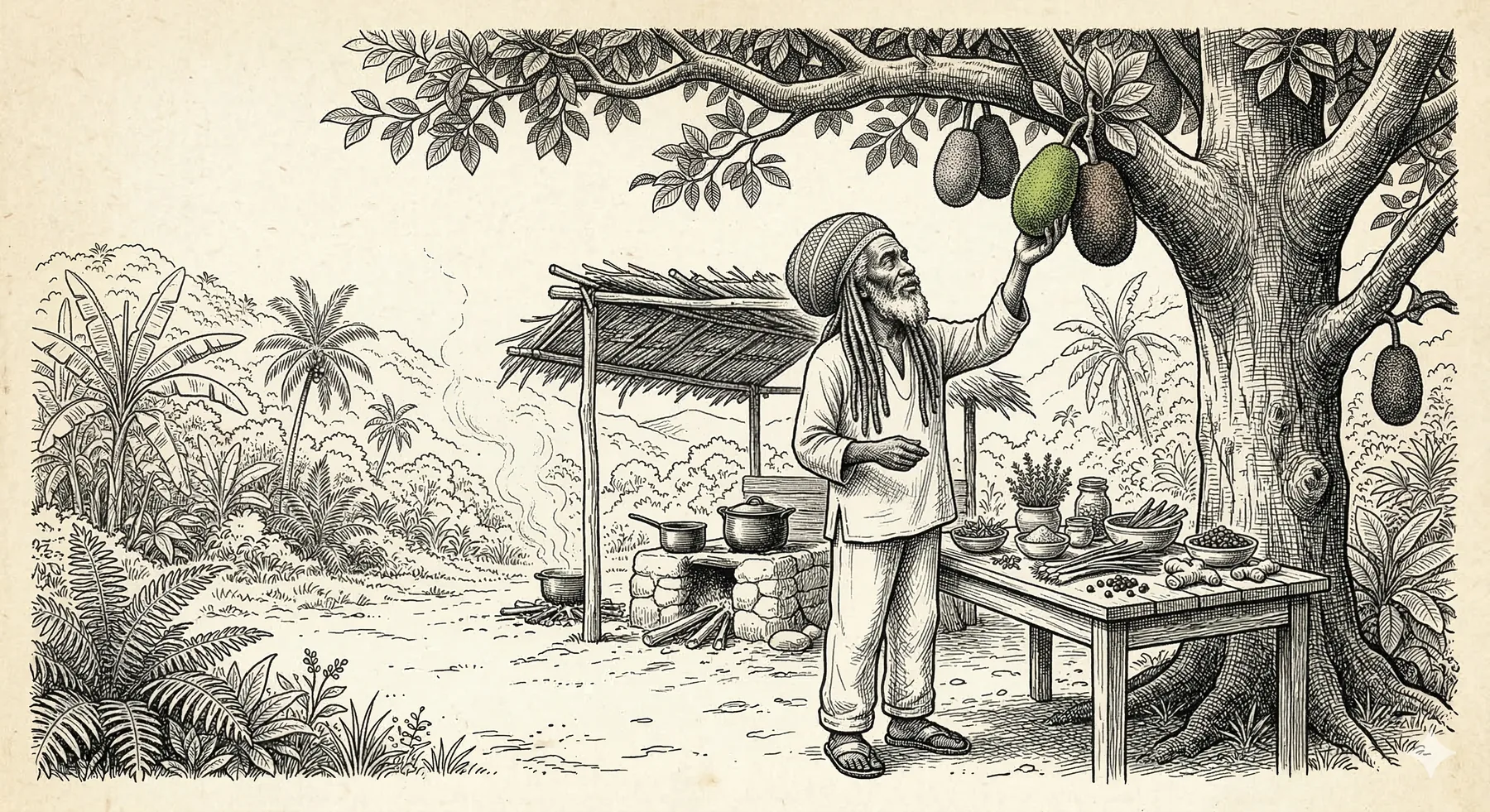 Roti and Veg Curry illustration